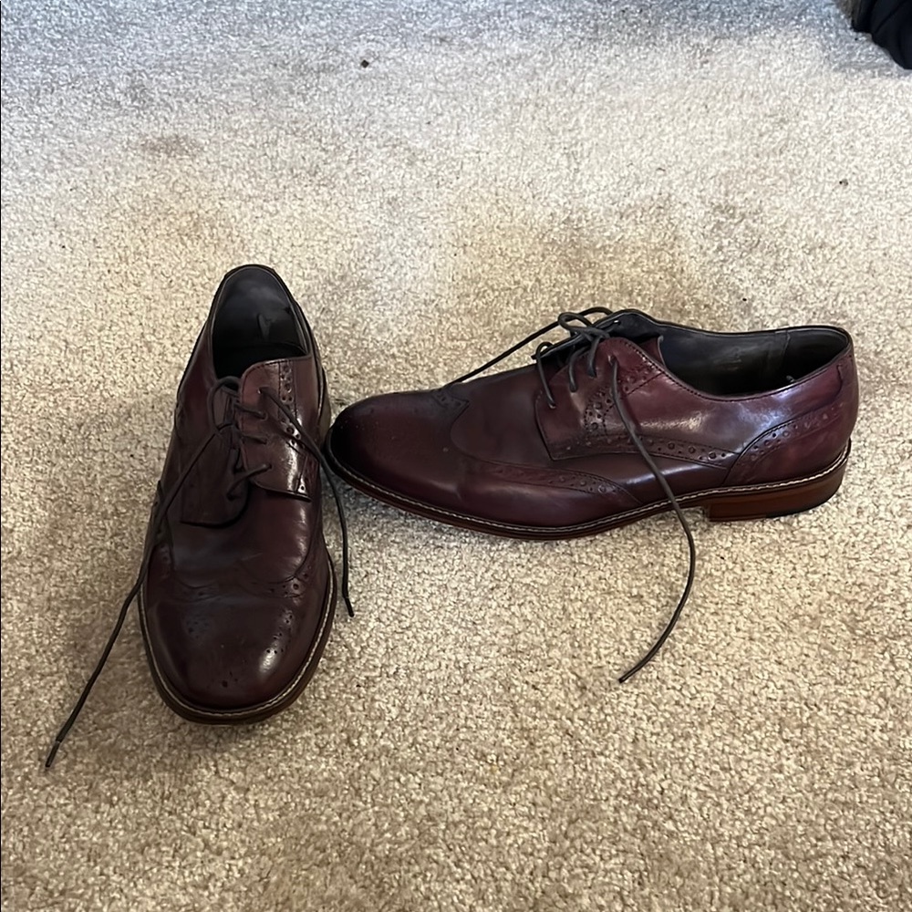 Classic Brown/Burgundy Leather Men's Dress Shoes